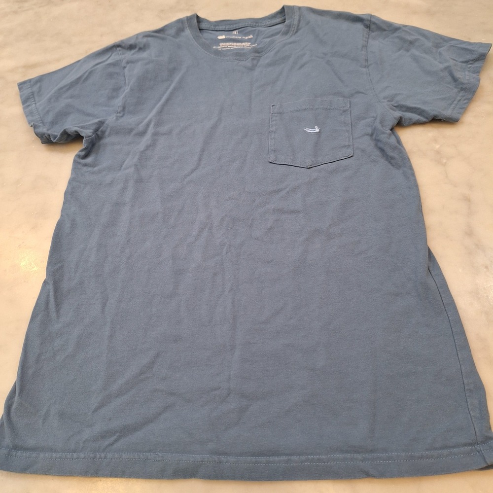 Southern Marsh Pocket T-Shirt Men Small Blue Embroidered Logo Cotton Casual Tee